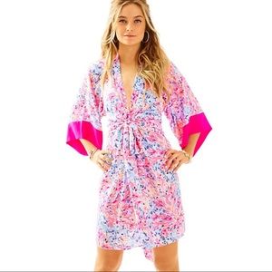 Lily Pulitzer Kimora Kimono Silk Dress Coco Coral